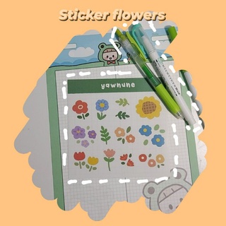 Set sticker yawnune flowers
