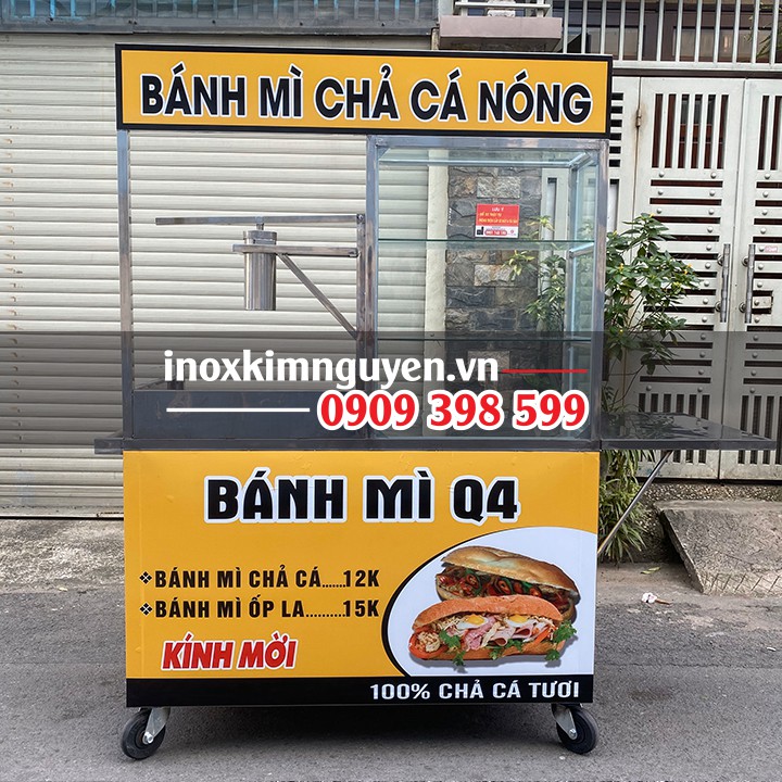 Xe bán bánh mì chả cá 1M2