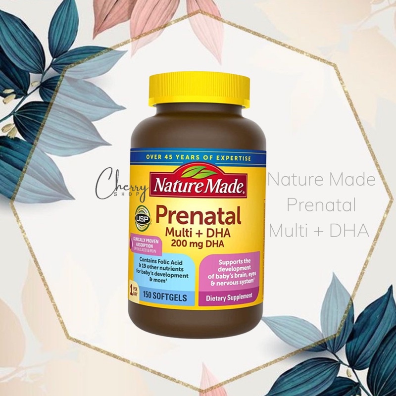 Vitamin tổng hợp cho bà bầu Nature Made Prenatal multi + DHA (150 viên)