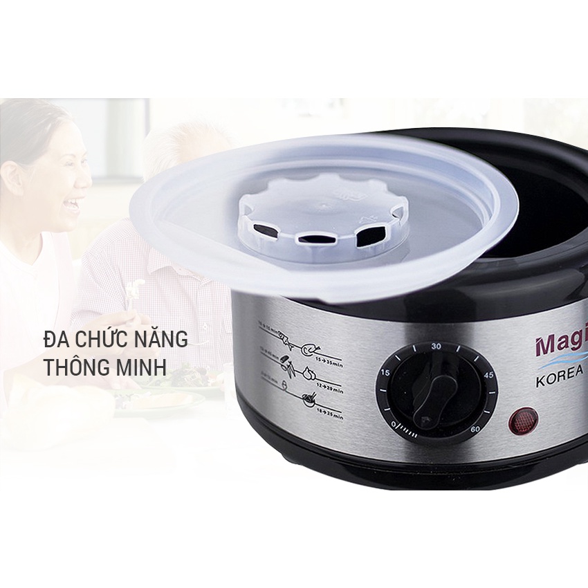 Nồi Hấp Đa Năng Magic Korea A64 5 Lít Công Suất 500W hấp thịt, rau, củ quả, cá,trứng....Bảo Hành 12 tháng