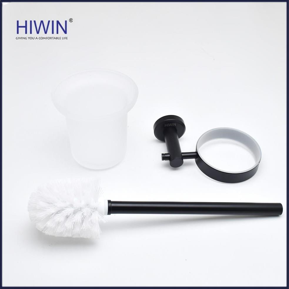 Chổi cọ toilet, chổi cọ bồn cầu nhà vệ sinh inox 304 mạ đen HIWIN Y-536