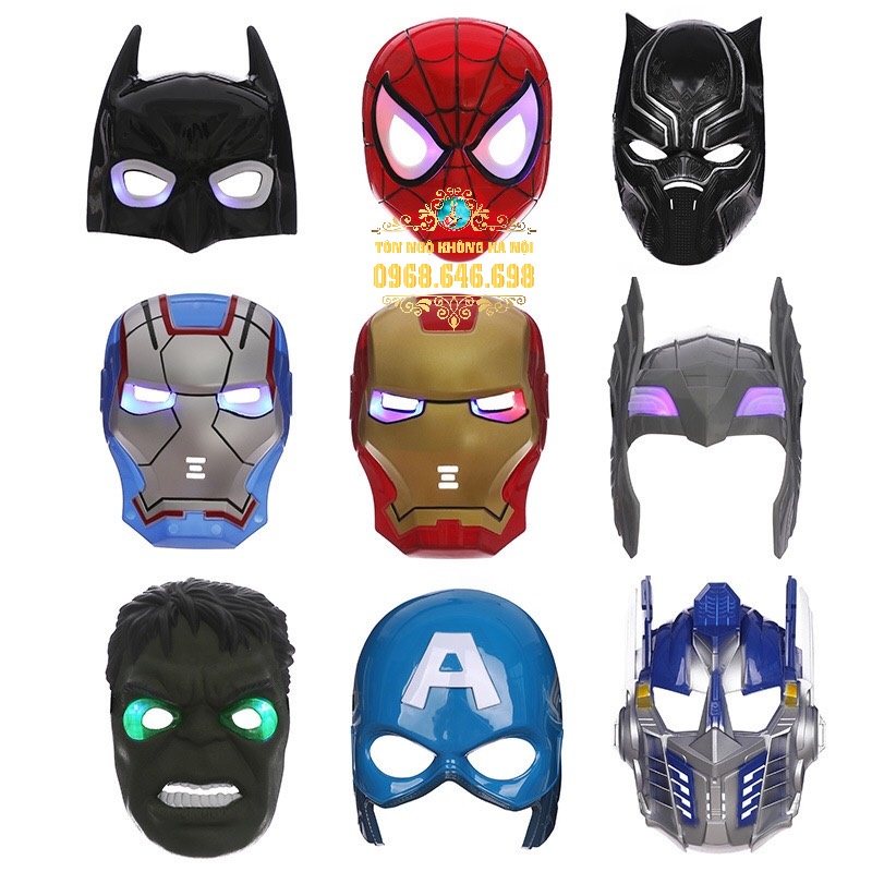 Mặt Nạ Hóa trang siêu anh hùng phong cách Halloween dành cho trẻ em Captain Hulk Ironman Spiderman