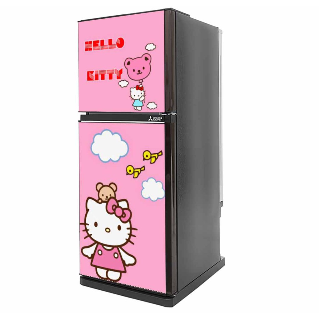 Decal trang trí tủ lạnh mẫu mẫu hello kitty 2