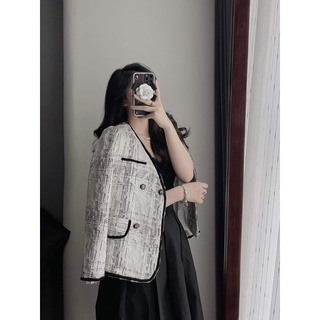 Set áo lụa trai và váy tiểu thư đen mimee