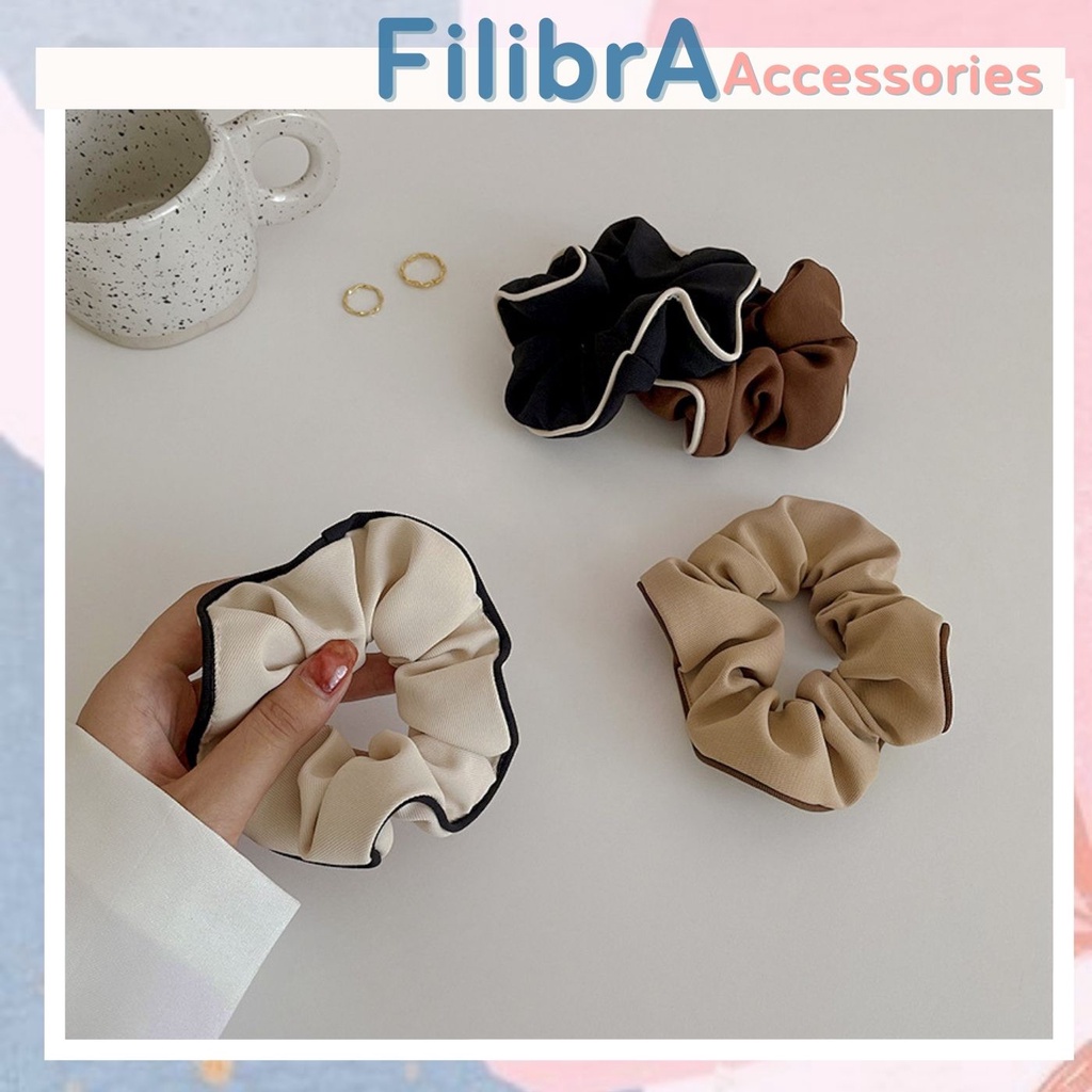 Cột tóc vải trơn chạy viền , phụ kiện dây buộc tóc CT049 - Filibra