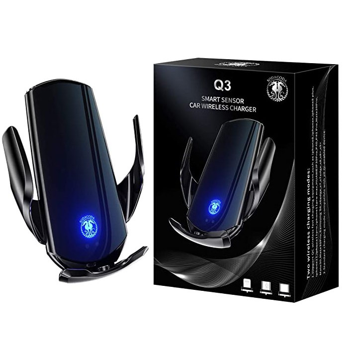Đế sạc không dây cảm biến thông minh kiêm giá đỡ điện thoại Smart Sensor Car Wireless Charger Q3 dành cho xe hơi