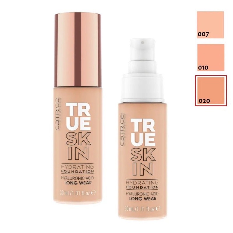 Kem nền dưỡng ẩm Catrice True Skin, kem nền che phủ hoàn hảo dùng cho mọi loại da mặt