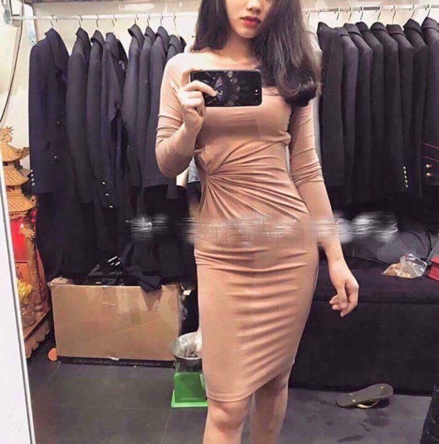 Váy xoắn eo dài tay hàng Thái 100% | BigBuy360 - bigbuy360.vn