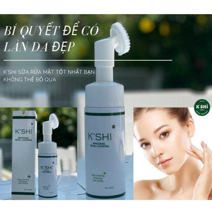 Sữa Rửa Mặt K'shi Có Đầu Cọ Giúp Sạch Sâu, Kiềm Dầu, Ngừa Mụn, Dưỡng Trắng da 150ml
