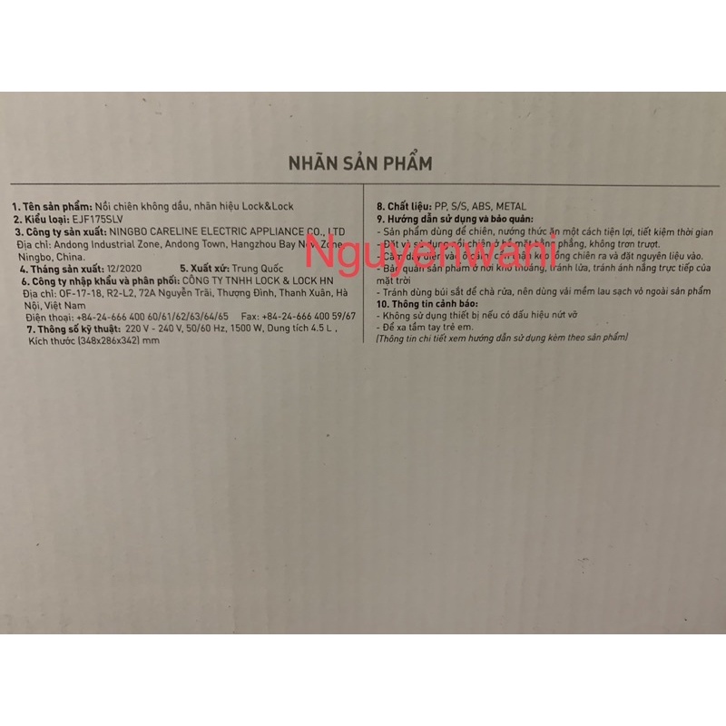 Nồi chiên không dầu Lock&Lock EJF175SLV 4.5L hàng khuyến mãi Morinaga