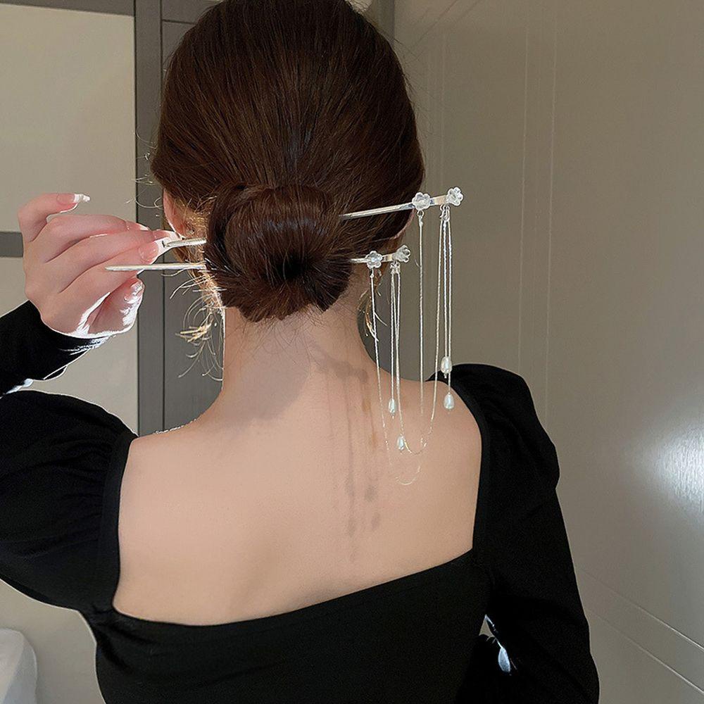 BACK2LIFE Trâm Cài Tóc Đính Hoa Và Bướm Phong Cách Trung Hoa Cổ Điển Cho Nữ