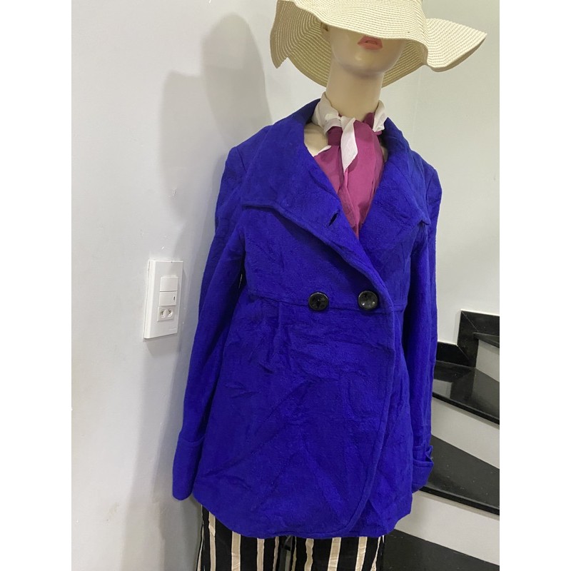 áo khoát dạ màu xanh combo 2