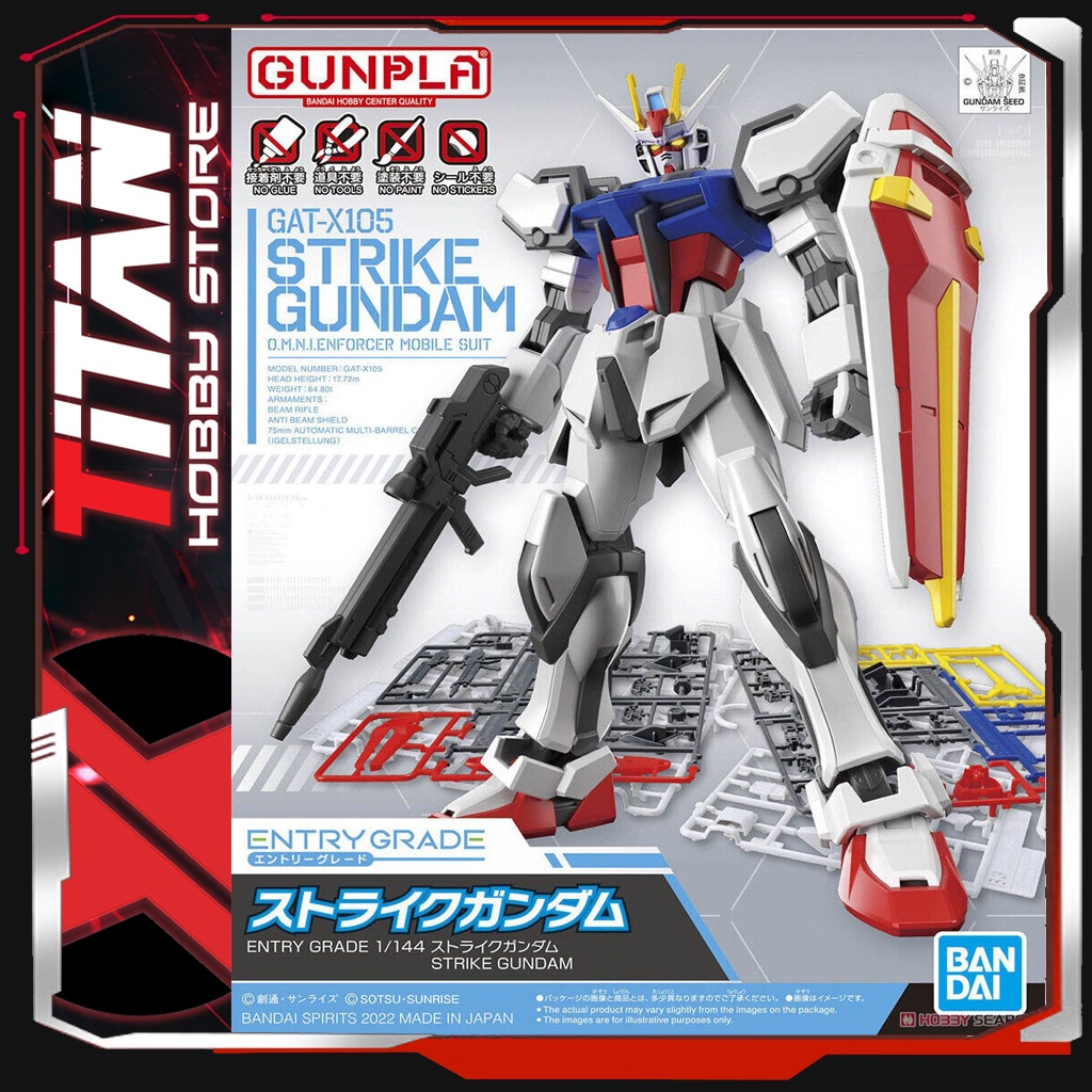 [Mã LIFEXANH03 giảm 10% đơn 500K] Mô hình lắp ráp Gunpla EG ENTRY GRADE 1/144 STRIKE Gundam Bandai Japan