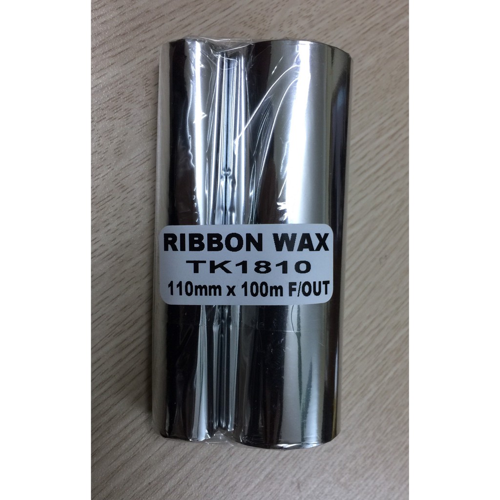 Mực in tem mã vạch Wax Premium Ribbon khổ 110mm cuộn 100m - Màu Đen