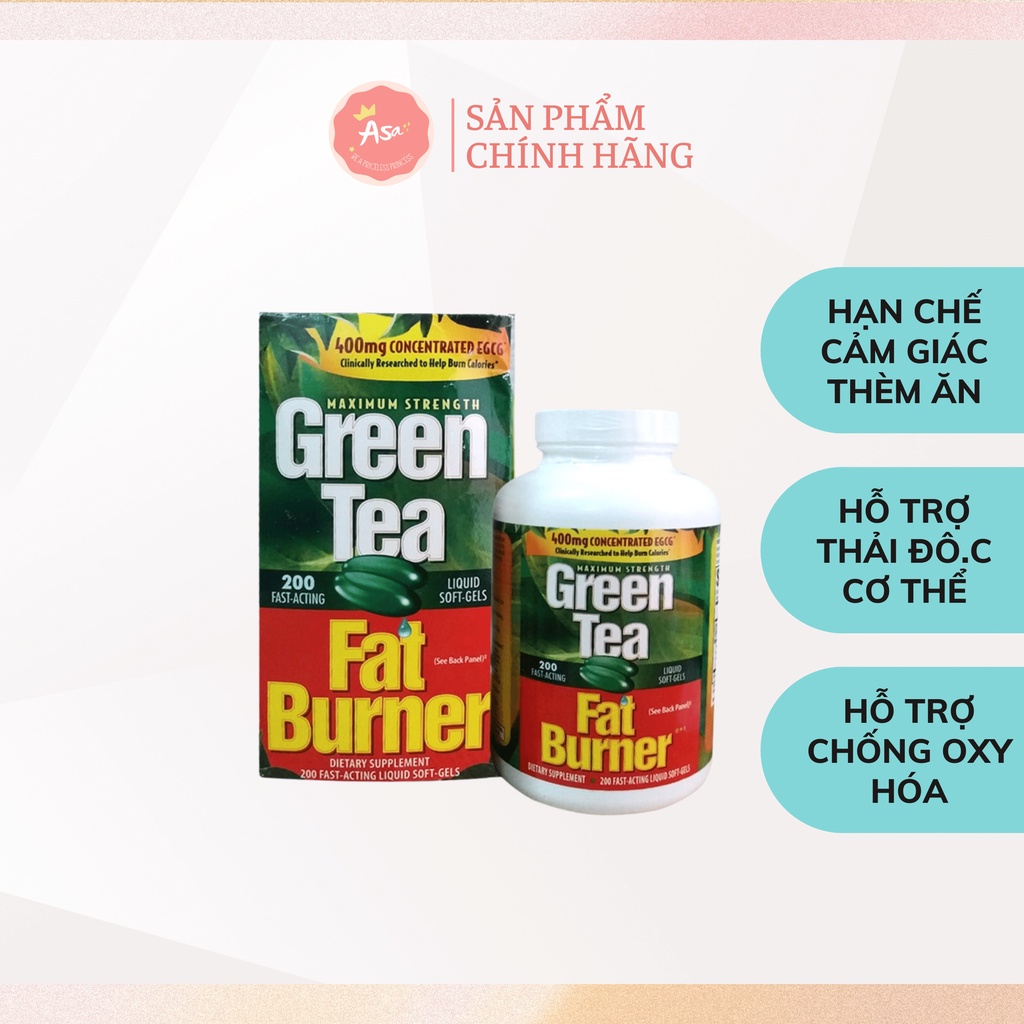 Viên Uống Giảm Cân Từ Trà Xanh Green Tea Fat Burner Mỹ - 200 Viên