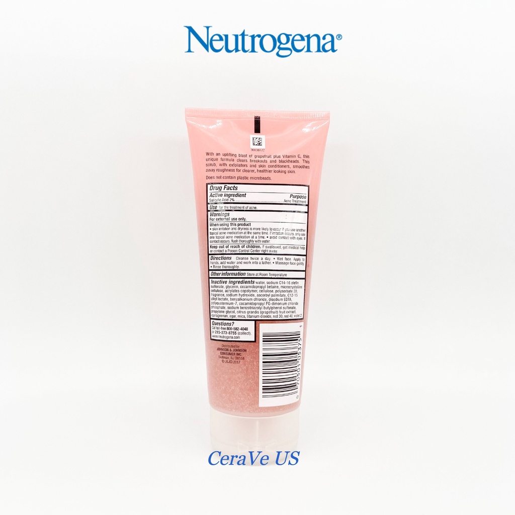 Sữa Rửa Mặt Có Hạt Neutrogena Oil Free Wash Pink Graprefruit Foaming Scrub 124ml/198ml