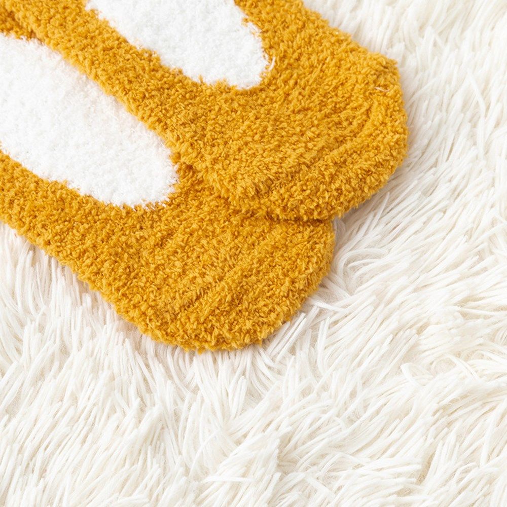 Vớ nhung san hô giữ ấm mềm mại họa tiết gấu dễ thương