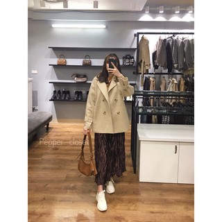 [Ảnh thật] Áo khoác dạ ép dáng ngắn