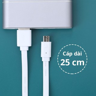 Dây cáp Micro USB 20 cm e.Saver BST-0728 - dùng cho sạc dự phòng,độ ngắn vừa phải, dùng để sạc và truyền dữ liệu.