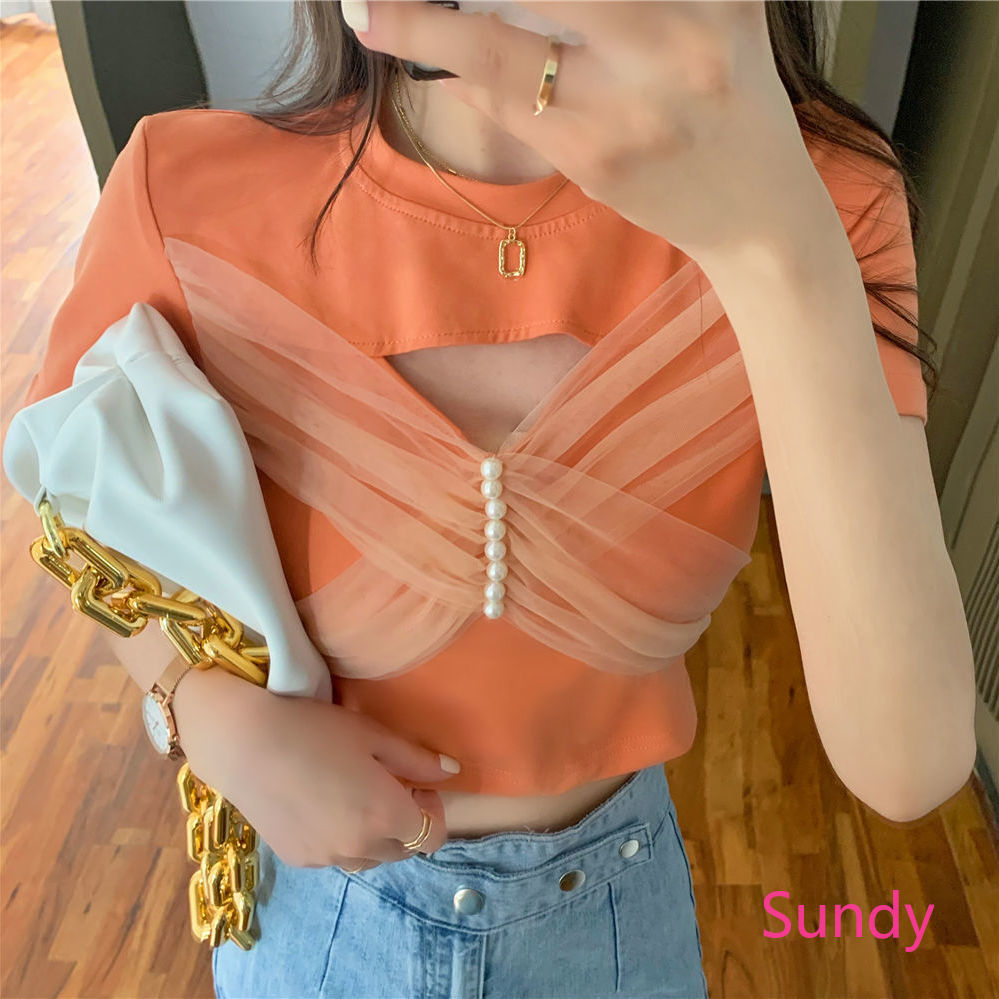 Áo kiểu phối dây đan chéo thời trang mùa hè cho nữ