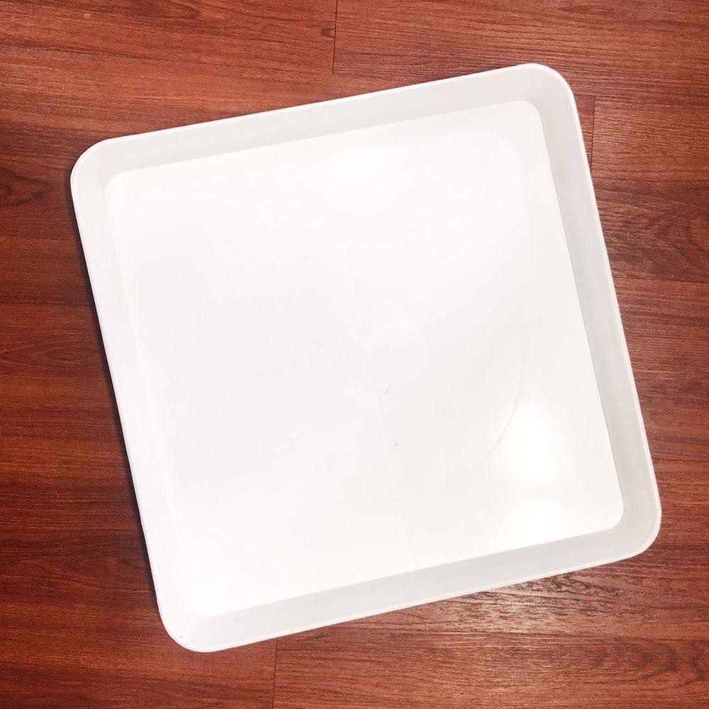 Đĩa nhựa lót chậu vuông 40x40cm, nhựa trắng bền sạch sẽ, hứng nước chậu cây tránh bẩn sàn
