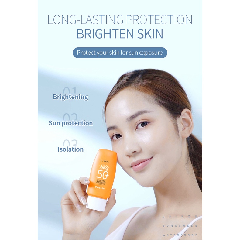 Kem chống nắng LAIKOU SPF50+/ PA + kháng nước và mồ hôi dưỡng ẩm lâu trôi 50g