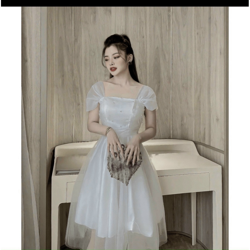 ( HCM ) Đầm xoè công chúa 2 lớp lót siêu xinh , tiểu thư hàn quốc , cực đẹp thời trang hot KME STORE