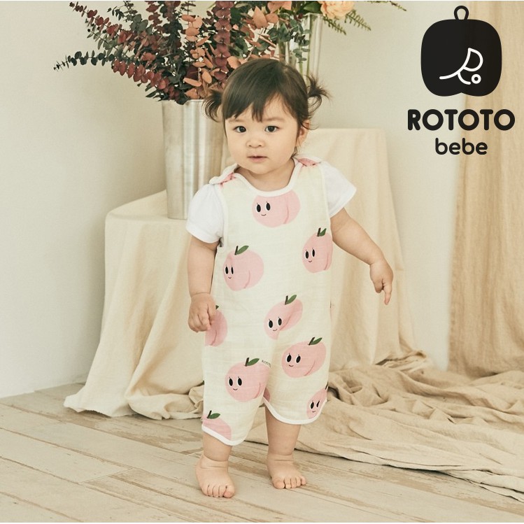 Bộ quần áo cho bé chính hãng Rototo bebe nhập khẩu Hàn Quốc chất liệu 2 lớp thoáng mát