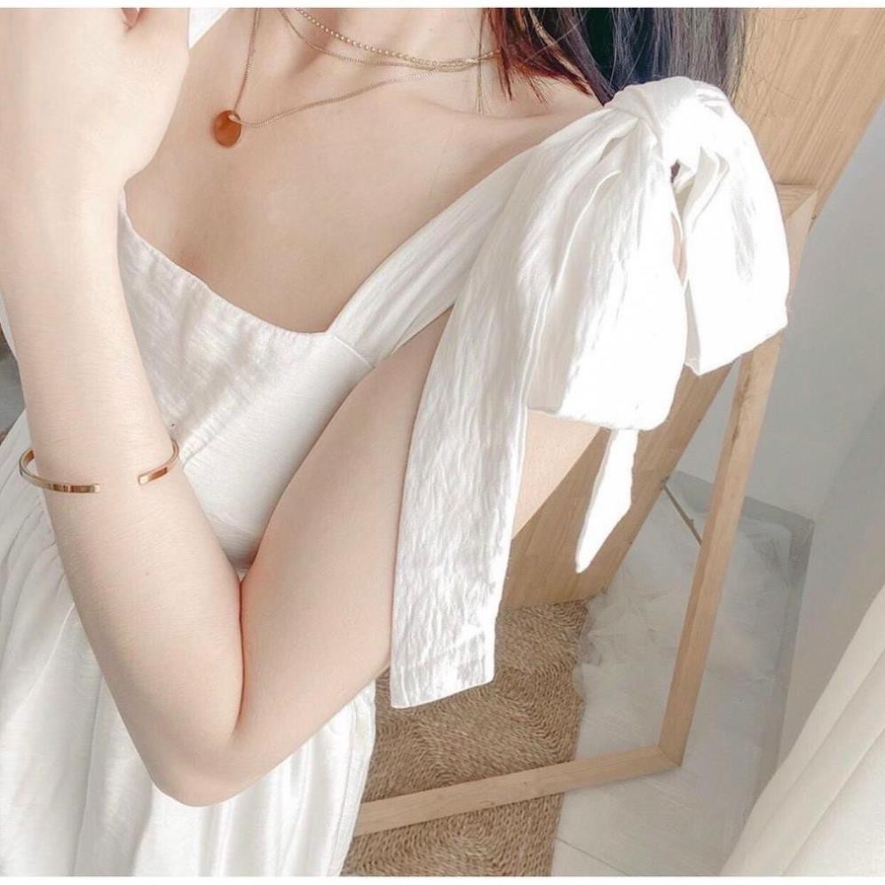 Váy Trắng Nữ Dây Nơ Đuôi Cá, Đầm Nữ Chất Đuôi Eo Chun Dáng Dài, LOAI 1 | BigBuy360 - bigbuy360.vn