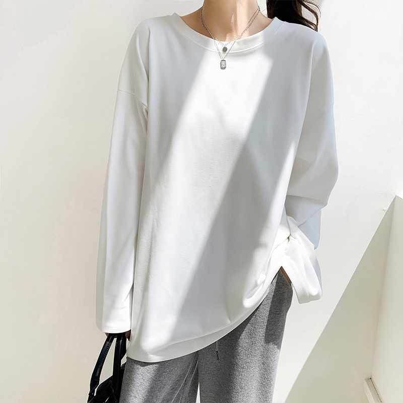 NRVP Áo Thun Nữ Tay Dài 100% Cotton Thời Trang Hàn Quốc