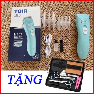 Tông đơ cắt tóc cho bé toir mẫu mới 2022. kèm kéo, đèn, áo choàng cắt tóc. bảo hành lỗi 1 đổi 1.