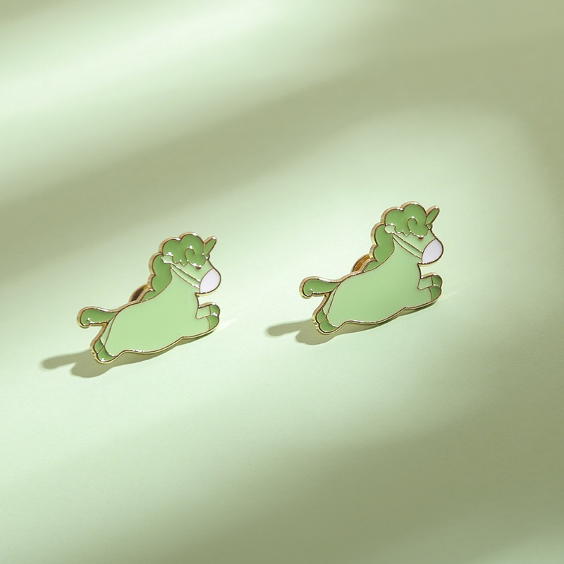 Ghim Cài Áo Hình Chú Ngựa Xanh Hoạt Hình Đáng Yêu