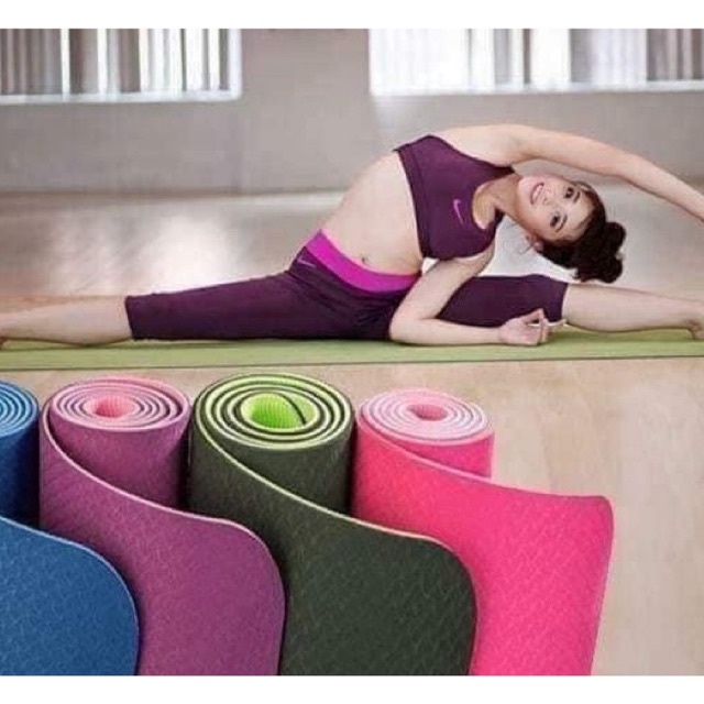 Thảm tập Yoga cao cấp TPE 2 lớp ( được chọn màu)