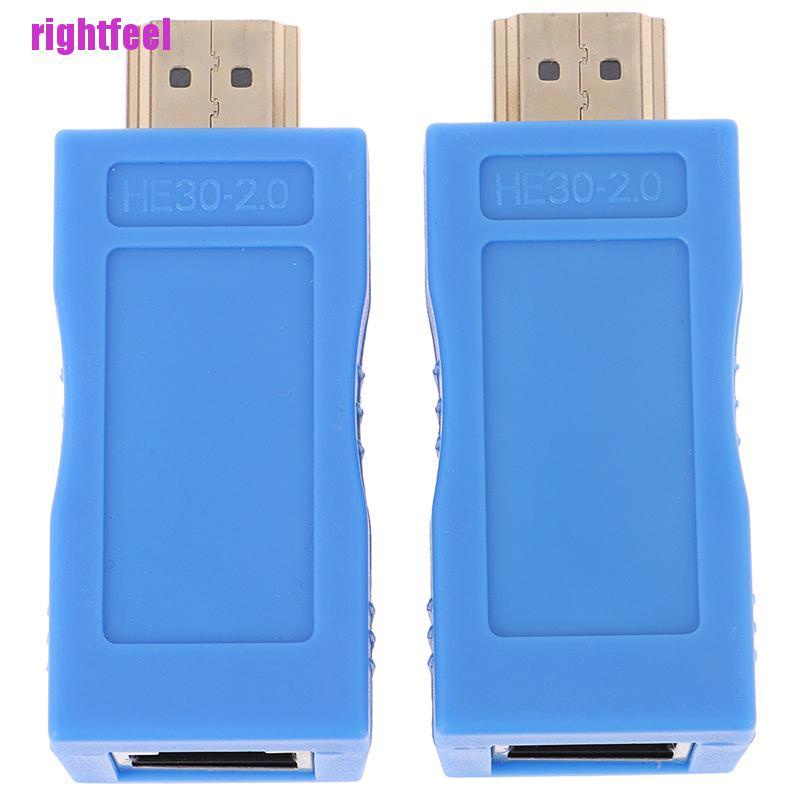 Bộ 2 Đầu Chuyển Đổi Hdmi Sang Rj45 Cat 6-Net Màu Xanh Dương