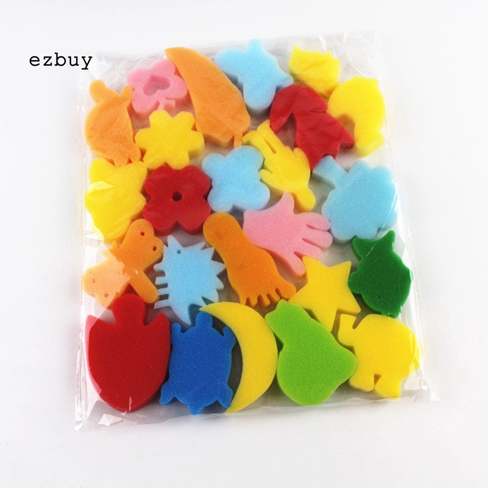 Set 24 miếng bọt biển vẽ tranh nhiều màu cho các bé