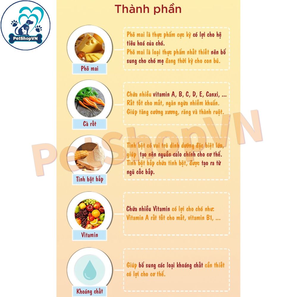 Phô Mai Viên Cho Chó Mèo BOWWOW Túi 100G Vị Truyền Thống & Cà Rốt
