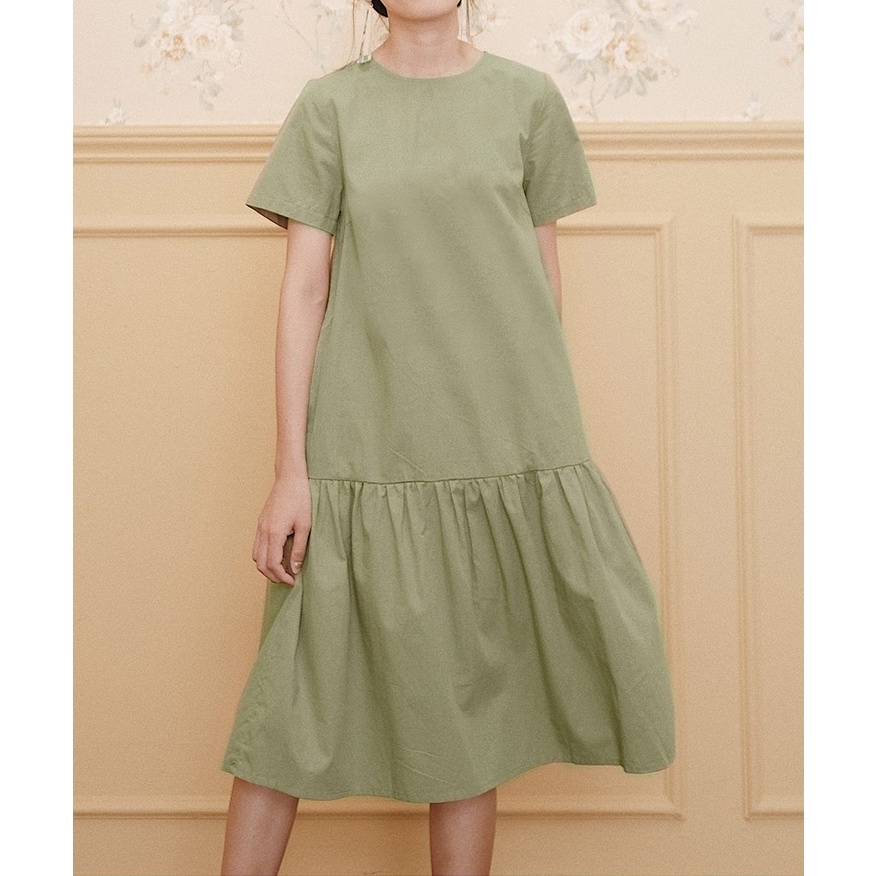 Đầm linen đuôi cá xanh bơ