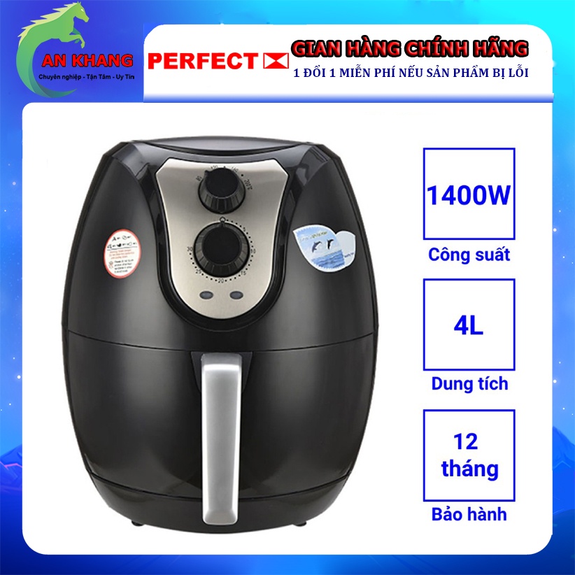 [Mã ELHADEV giảm 4% đơn 300K] Nồi Chiên Không Dầu 4L 4 Lít Perfect GLA-609 - Hàng Chính Hãng (Bảo Hành 12 Tháng)