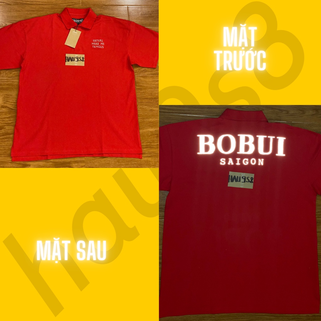 Áo Thun Polo BOBUI V1 nam nữ unisex form rộng có cổ tay lỡ ( FULL BỌC + TAG ) | BigBuy360 - bigbuy360.vn