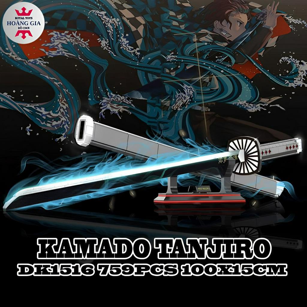 Đồ Chơi Lắp Ráp Mô Hình Thanh Kiếm Katana Diệt Quỷ Kamado Của Tanjiro Trong Kimetsu No Yaiba DK1516 Với 759+ Mảnh Ghép