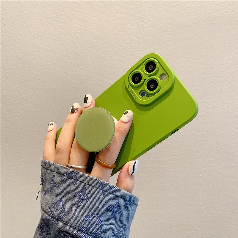 Ốp Điện Thoại Có Giá Đỡ Hình Tay Cầm Màu Nâu / Cà Phê Cho iPhone 11 12 Pro Max 14 Max XR X XS 7 8 Plus SE 2020 13 Pro