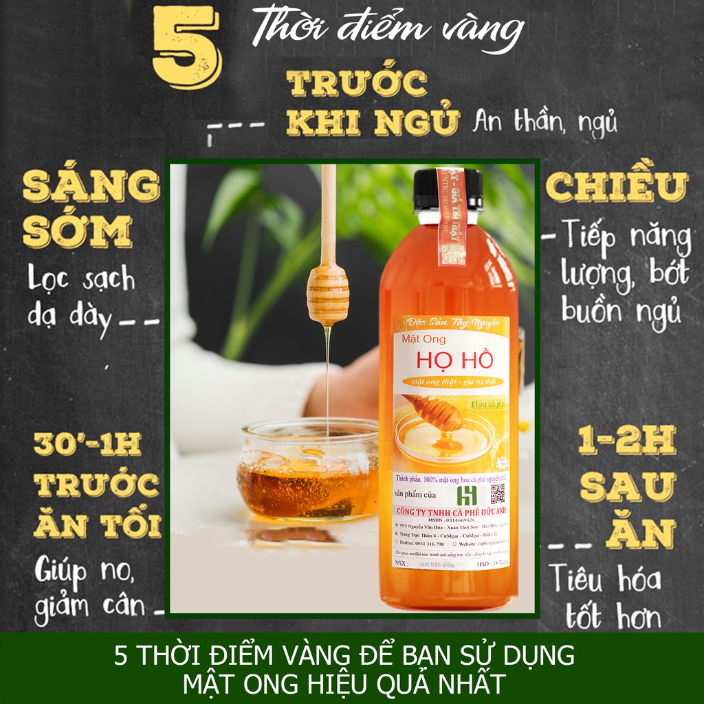 Mật ong hoa cà phê nguyên chất 100% - Hút phấn rừng hoa cafe Tây Nguyên - MẬT ONG HỌ HỒ mật thật, giá trị thật