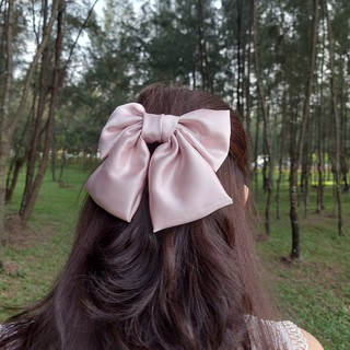 Kẹp tóc hàn quốc HABABU nơ tiểu thư xinh đẹp KT01, cài tóc nữ dễ thương màu hồng tây