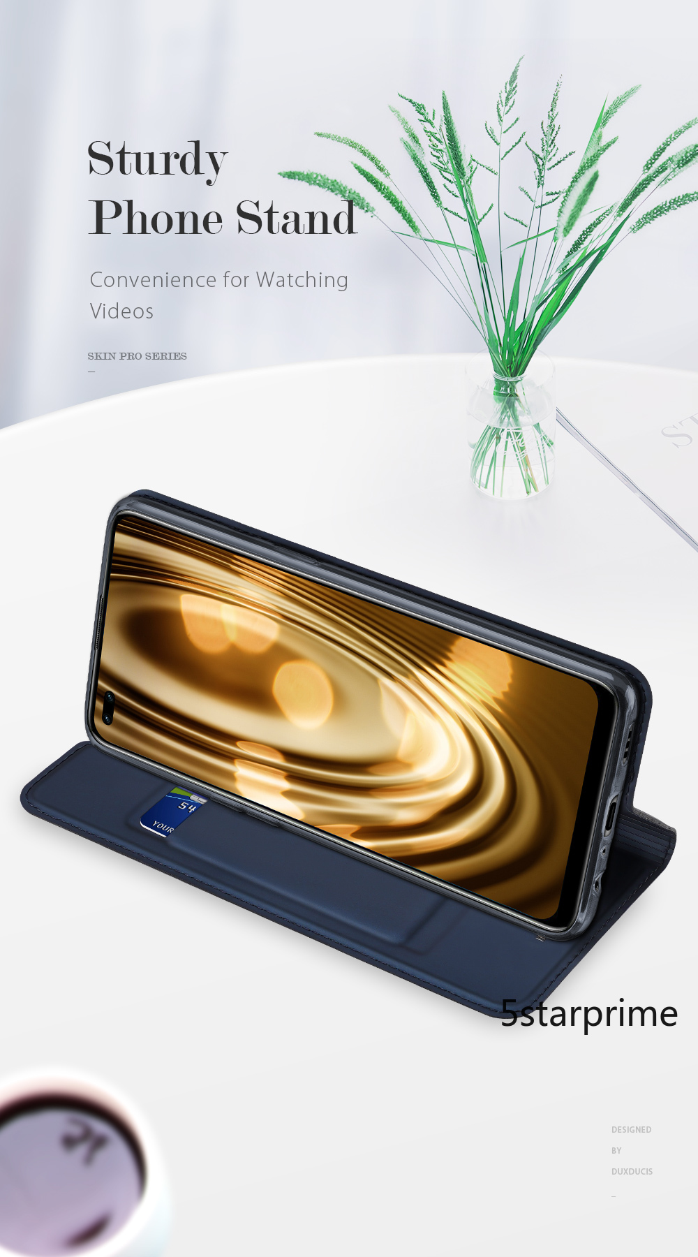 Bao da điện thoại nắp lật từ tính có ngăn đựng thẻ Dux Ducis cho Oppo A94 A73 A93 Reno 5/Reno 5 5G | BigBuy360 - bigbuy360.vn