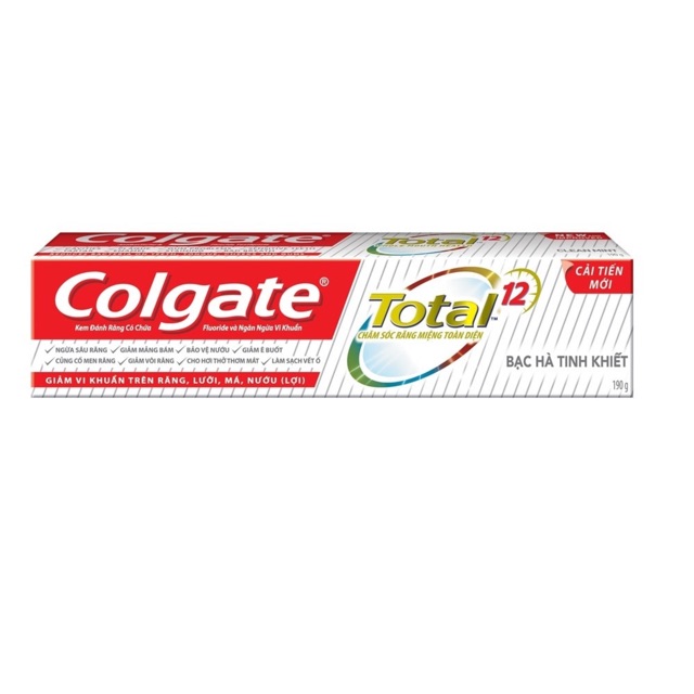 Kem đánh răng Colgate Total bạc hà tinh khiết 190g