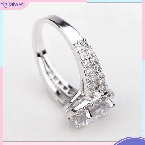 Nhẫn mạ bạc đính đá sang trọng