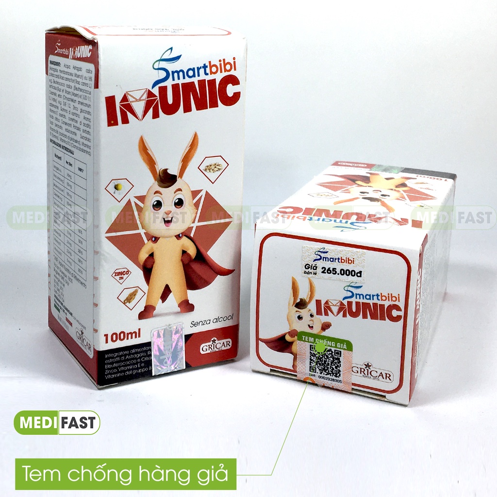Giúp tăng cường sức đề kháng cho trẻ Smartbibi Imunic - Bổ Sung Các Vitamin Và Khoáng Chất chai 100ml