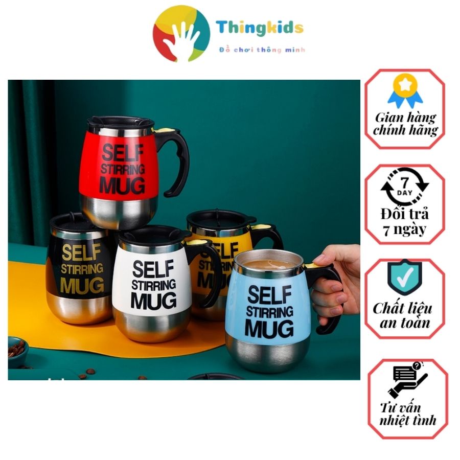 Cốc tự khuấy SELF STIRRING MUG, cốc pha cà phê tự động -+ Thingkids