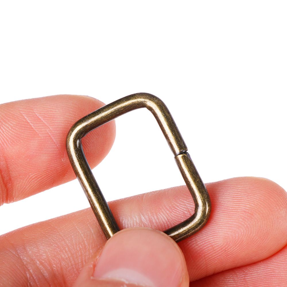 LAKAMIER 10Pcs Handmade Rectangle Ring Buckle Adjustable Strong Metal Webbing High Quality DIY Backpack Accessories