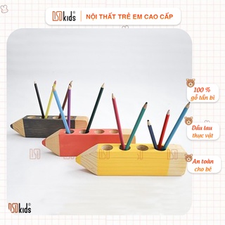 [GIFT] Hộp Đựng Bút Gỗ 4 Ngăn An Toàn Cho Bé [Nguyên Liệu 100% Gỗ Tự Nhiên Cao Cấp Nhập Khẩu ]